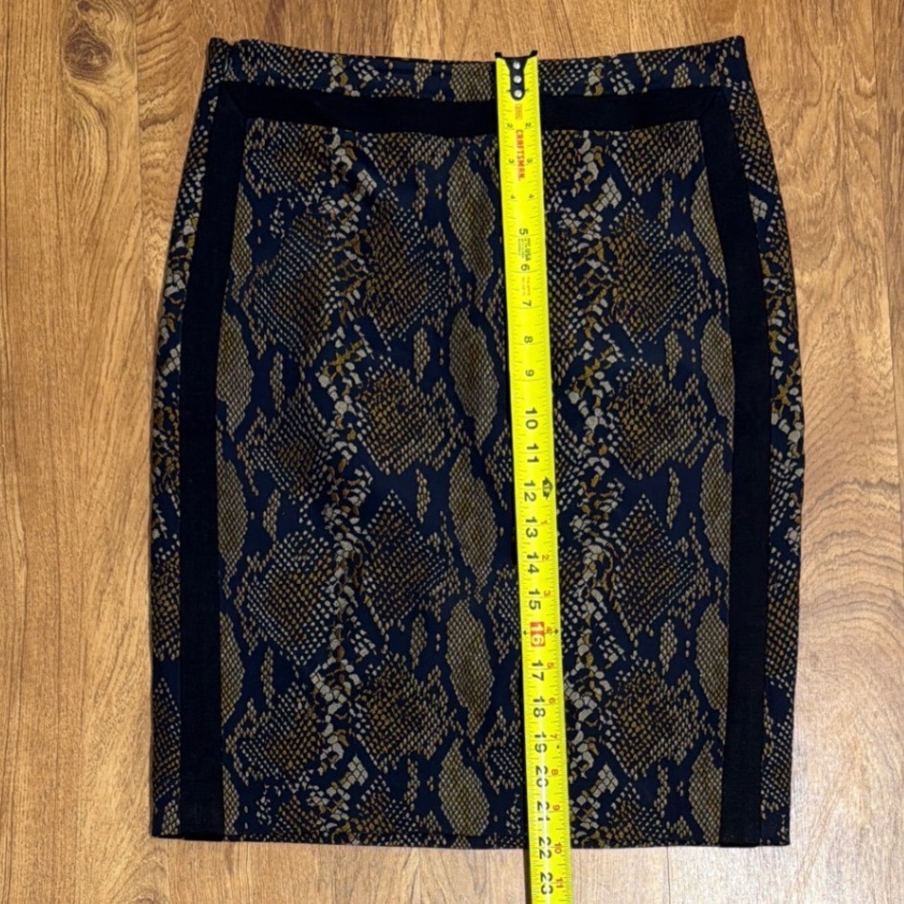 Diane von Furstenberg Women Sz 8 Panel Marta Framed Python Skirt Brown Navy - Picture 10 of 10